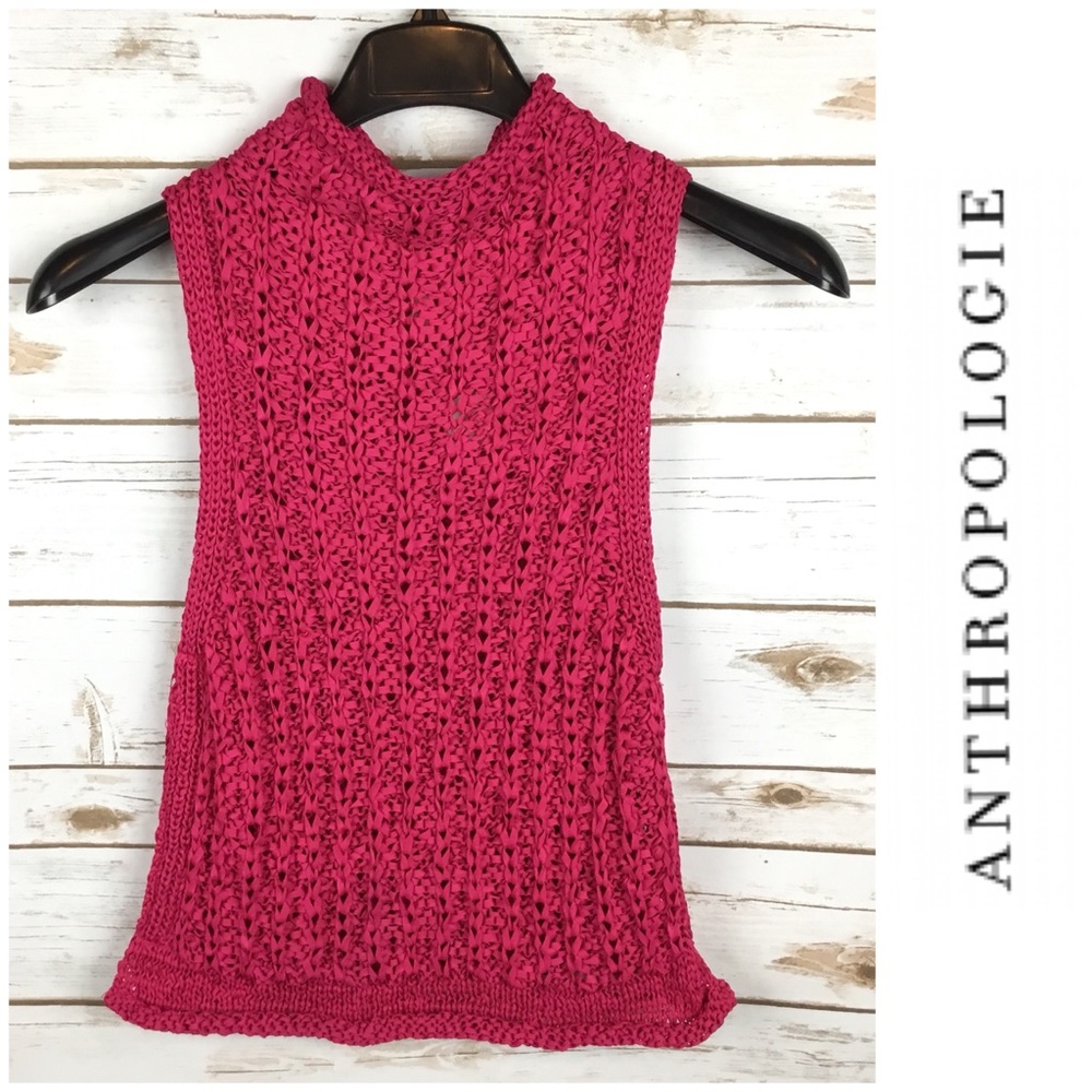 Anthropologie Moth Open Cable Knit Sleeveless top